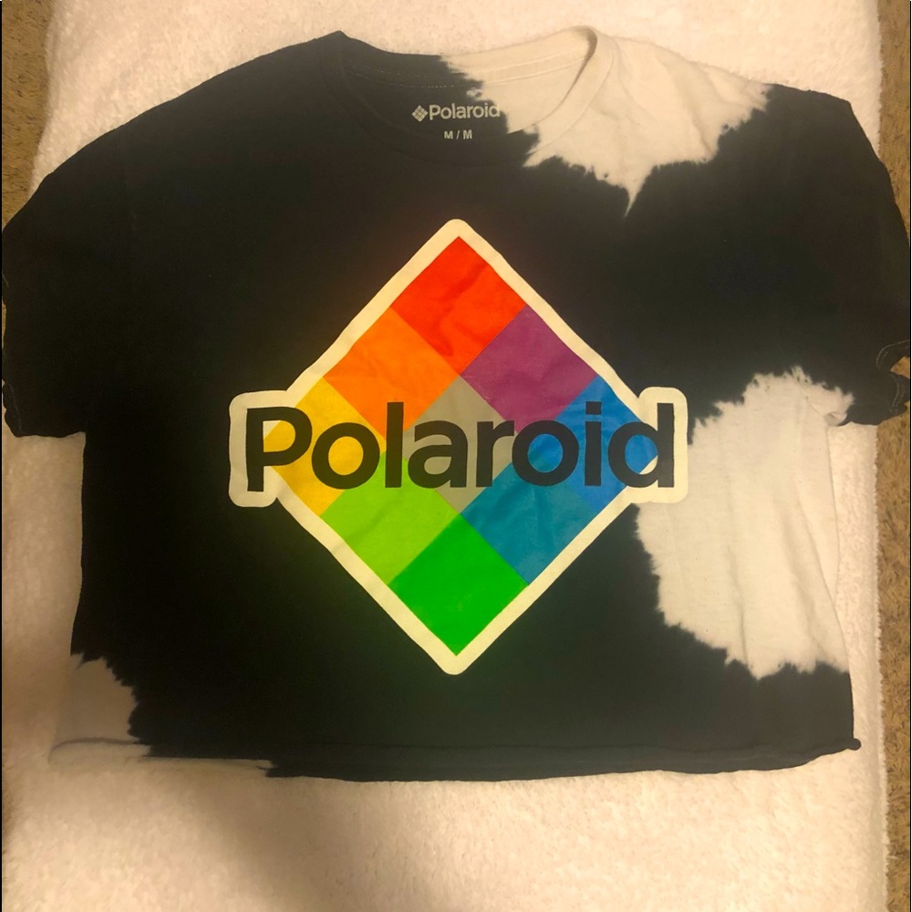 Polaroid oversized crop tee